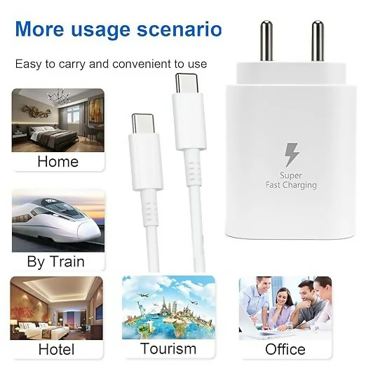 Uniteq 25W Type C Fast Charger Adapter with Cable PD USB C Charger (White) - Image 2