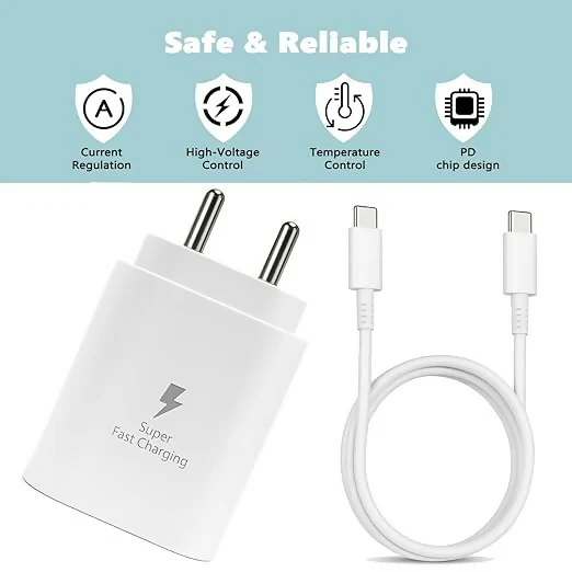 Uniteq 25W Type C Fast Charger Adapter with Cable PD USB C Charger (White) - Image 3