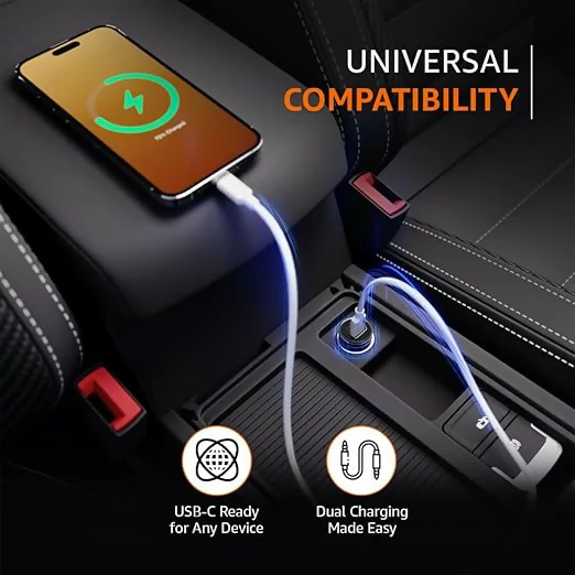 Uniteq ClearX 125W Dual Port Fast Car Charger Type-C PD USB (Black) - Image 4