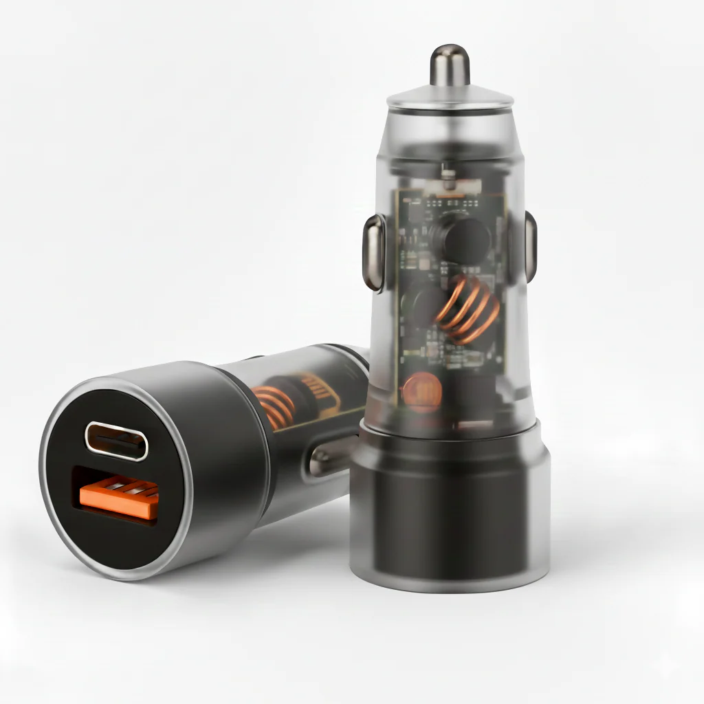 Uniteq ClearX 125W Dual Port Fast Car Charger Type-C PD USB (Black) - Image 5