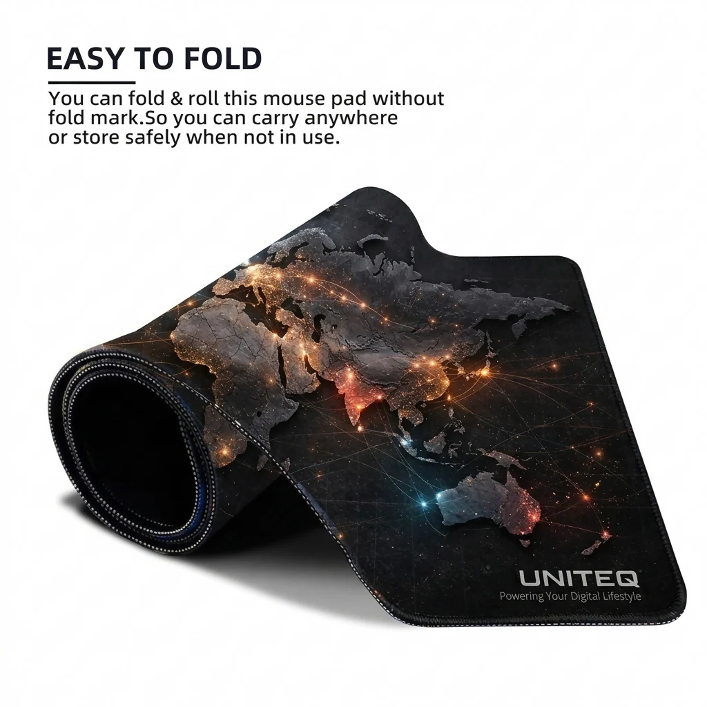 Uniteq World Map Extended Mouse Pad Large Non-Slip Waterproof Desk Mat - Image 3