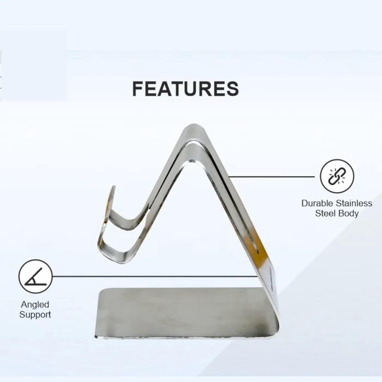 Stainless Steel Universal Mobile & Tablet Stand Holder - (1 Pc) - Image 5
