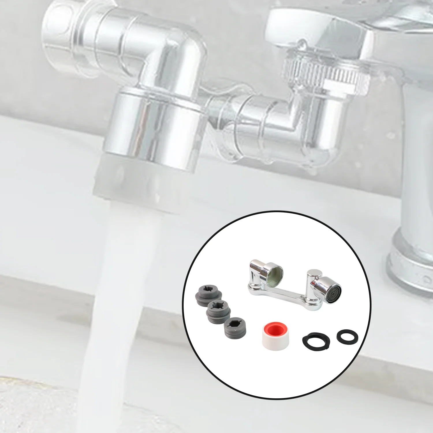 Universal Rotating Faucet Splash Head - (Set) - Image 4