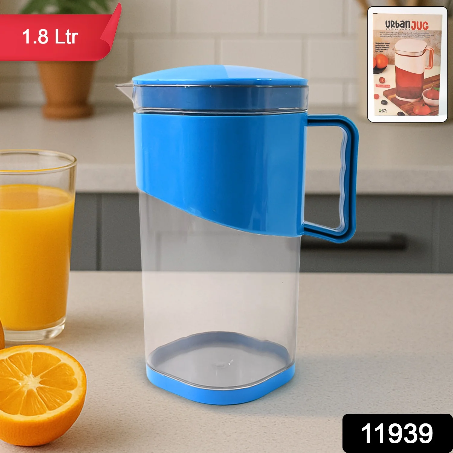 Urban Jug 1.8 Litre | BPA-Free Plastic Water & Juice Jug with Lid and Handle - Image 2