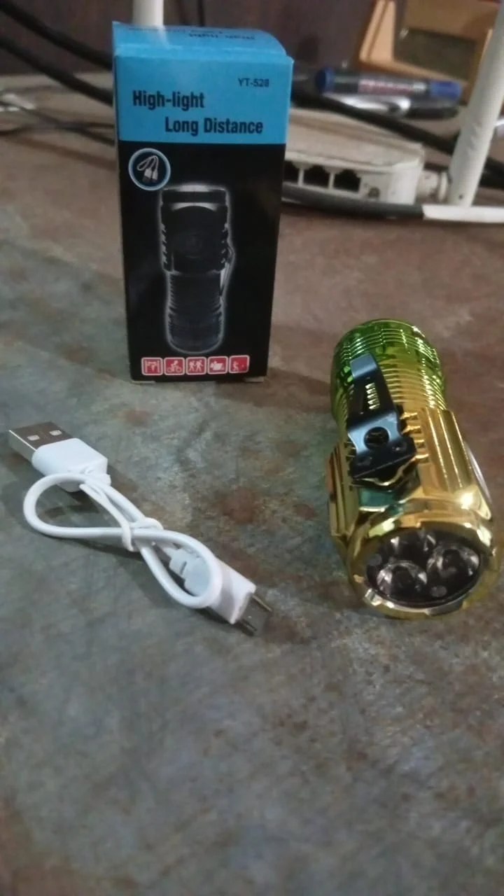 USB Chargeable Mini 3 LED Flashlight / Torch Light (1 Pc) - Image 8