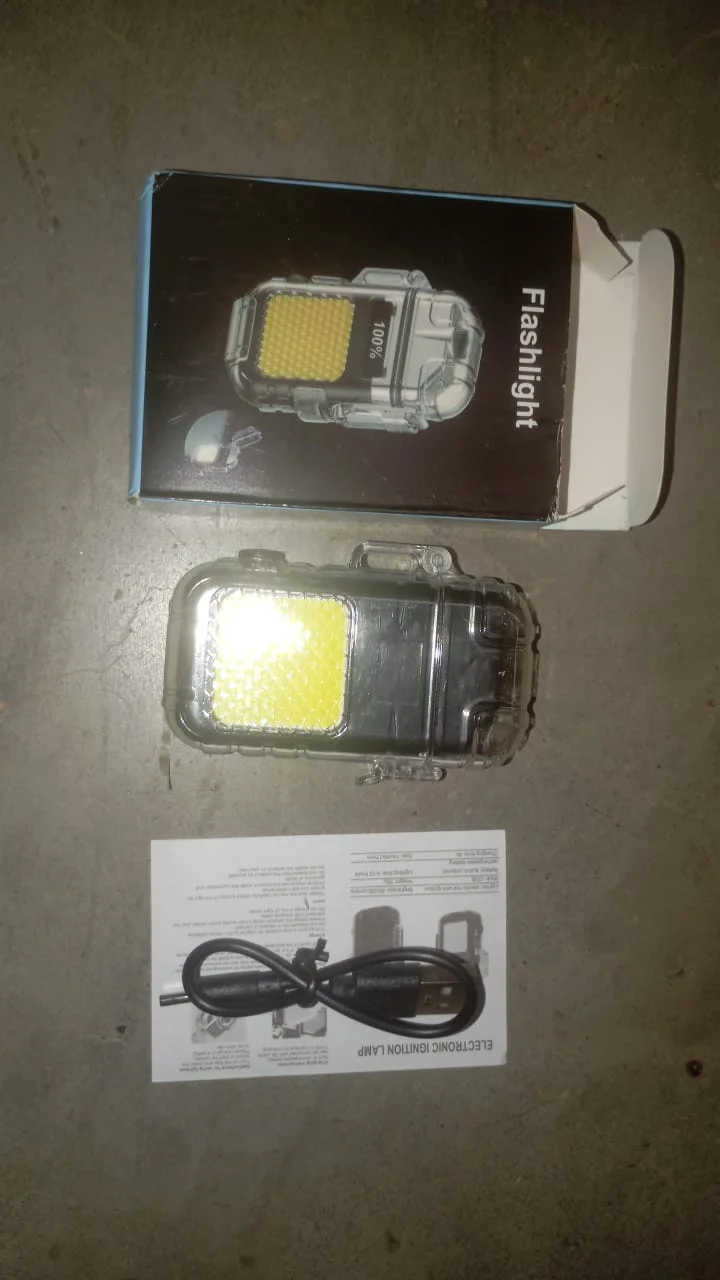 USB Rechargeable Electric Lighter & 3 Modes COB Flashlight (1 Pc) - Image 7