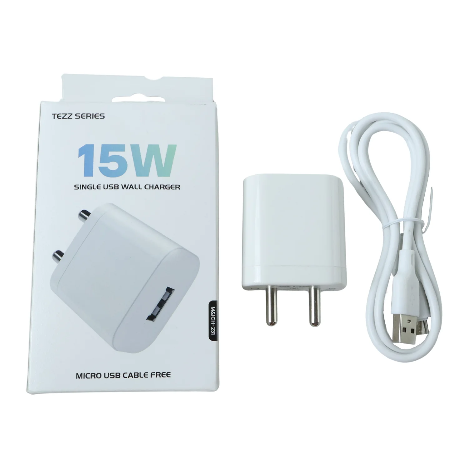Tezz Series 15W Single USB Wall Charger with Micro USB Cable - Image 4