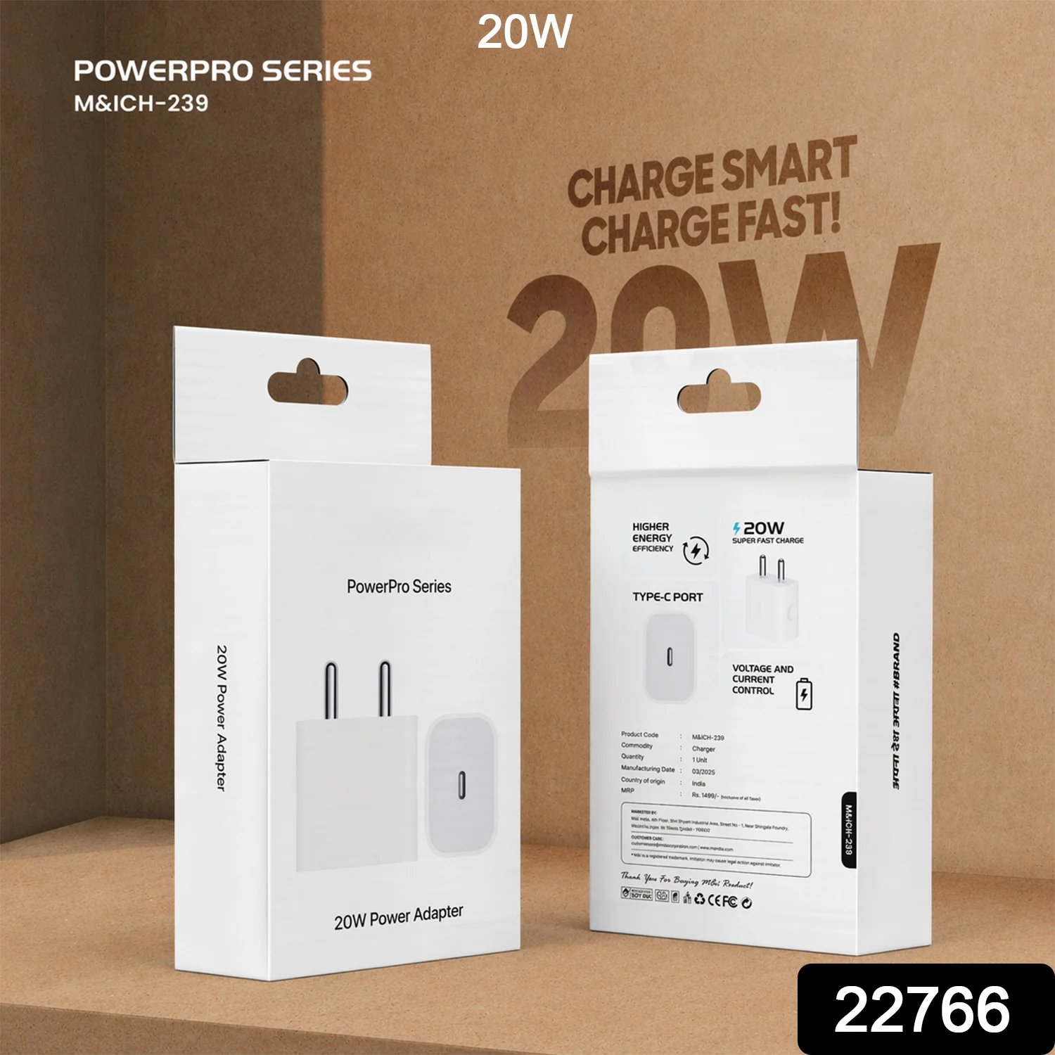 PowerPro Series 20W Fast Charging USB Type-C Power Adapter (1 Pc) - Image 2
