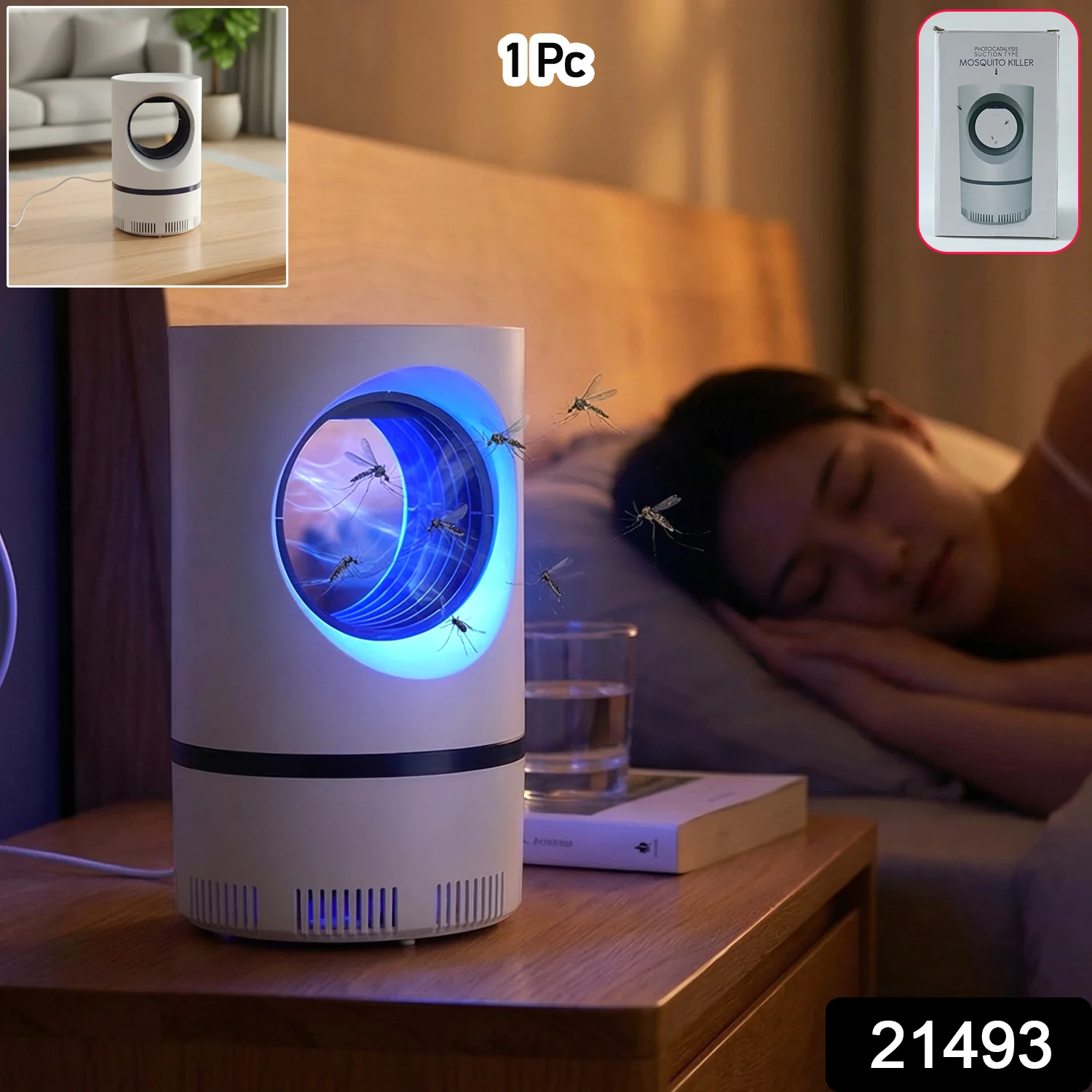 USB Powered Electric Mosquito Killer Lamp with UV Light (1 Pc) - Image 2