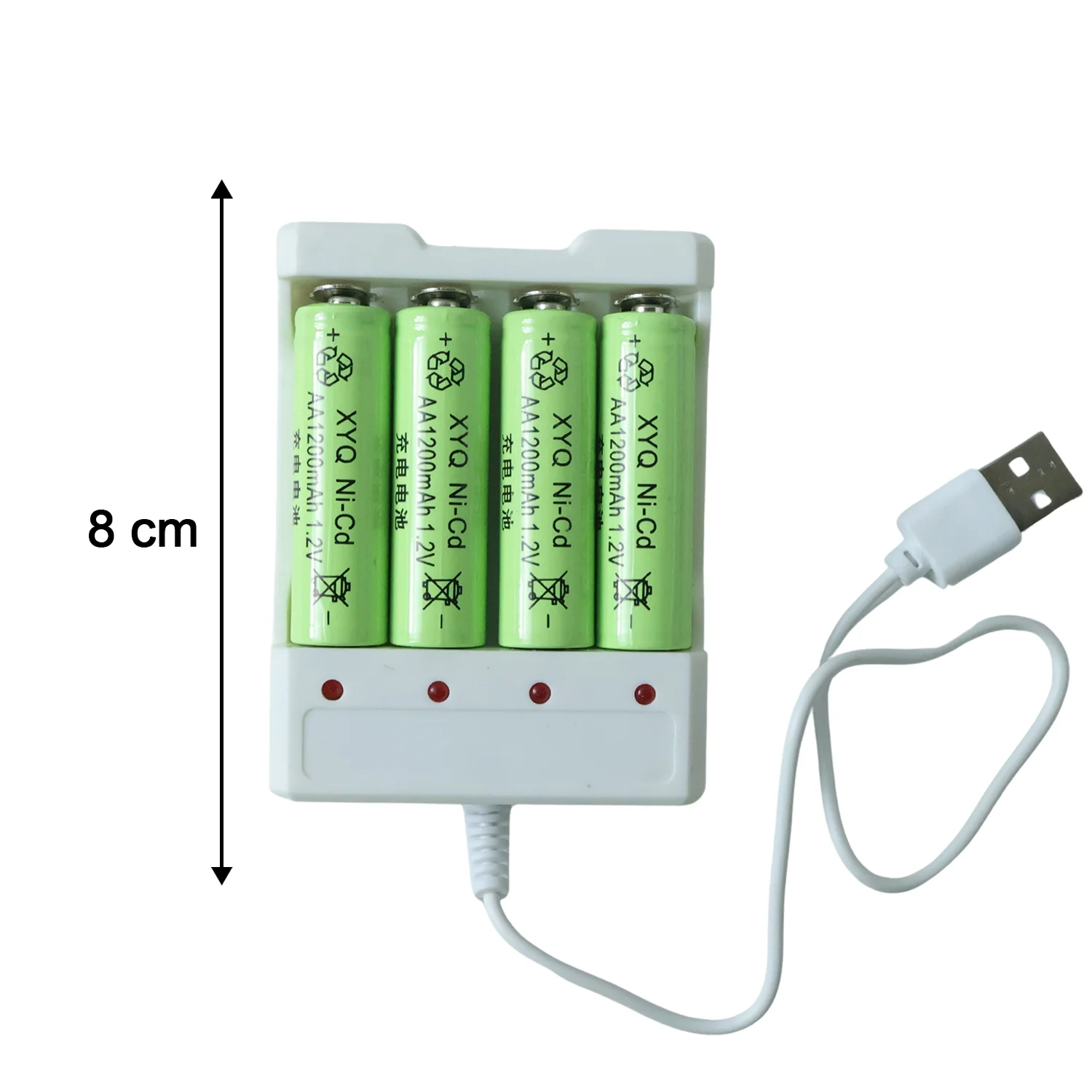 USB Powered Rechargeable AA Battery Charger with 4 AA Batteries (1 Set) - Image 6