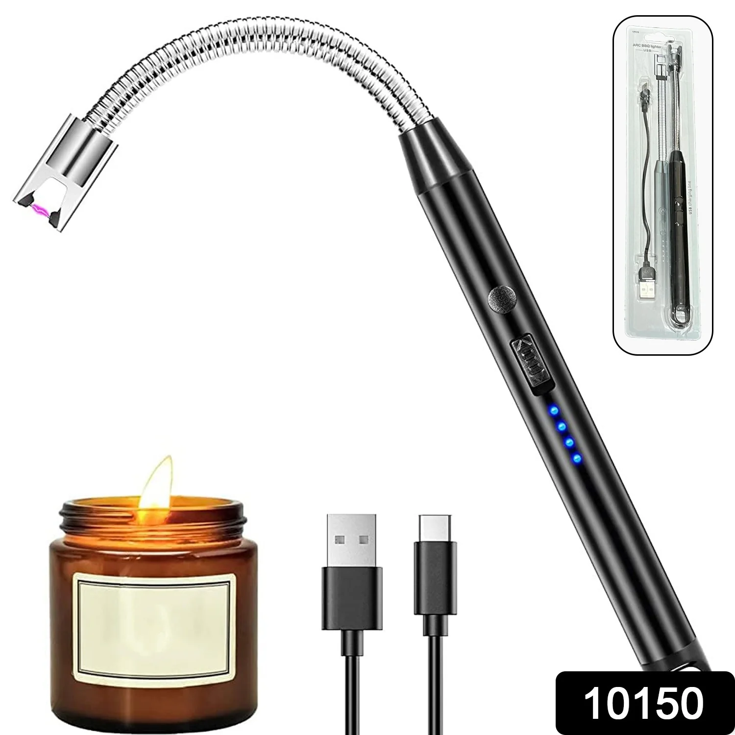 Long Flexible USB Rechargeable Electric Arc Lighter – Windproof, Flameless Plasma - Image 7