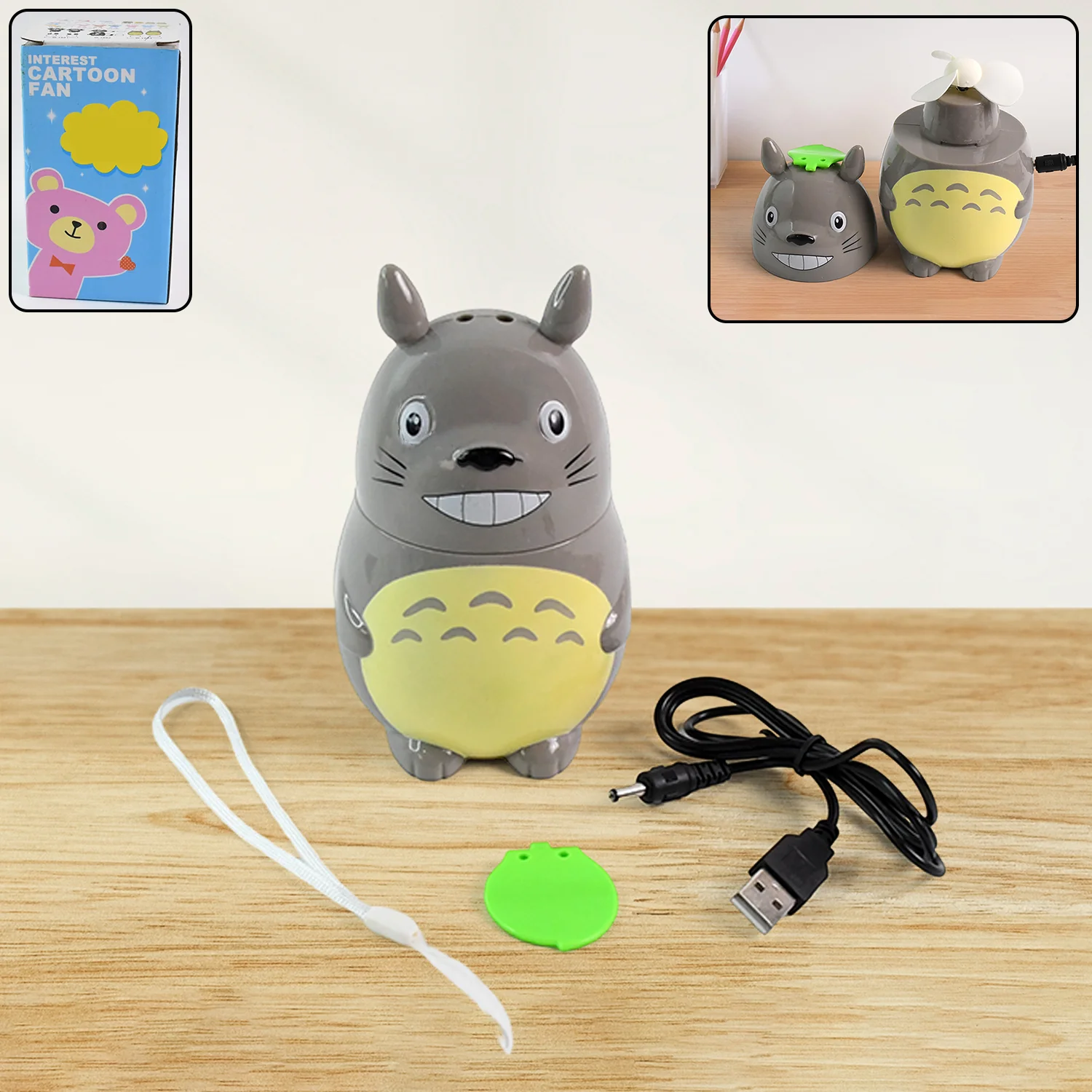 USB Rechargeable Mini Cartoon Fan (1 Pc) - Image 3