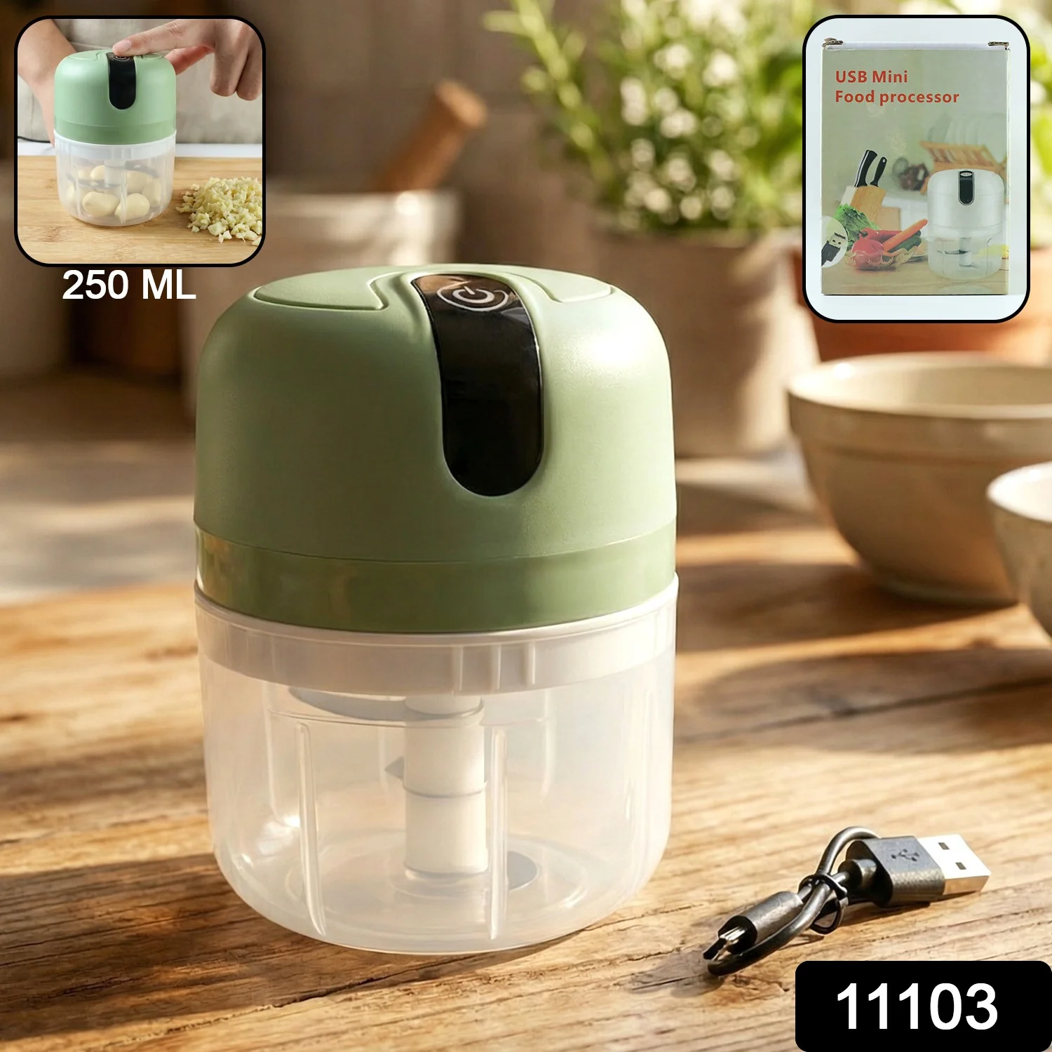 Mini Electric Food Processor & Vegetable Chopper, garlic Chopper / Machine  (250 ML) - Image 2