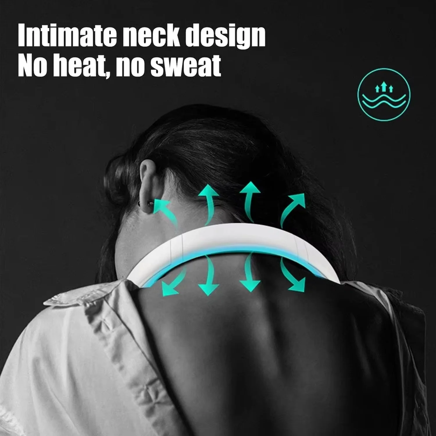 Portable USB Rechargeable Neck Fan – Wearable, 3 Speeds, Headphone Design - Image 3