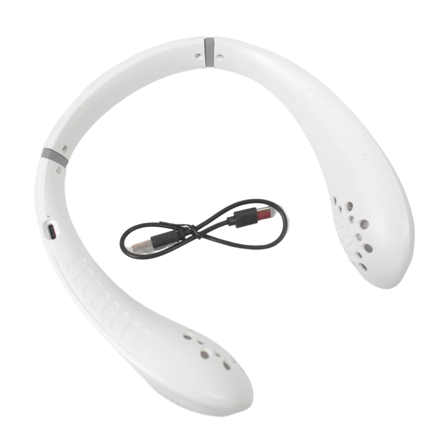 Portable USB Rechargeable Neck Fan – Wearable, 3 Speeds, Headphone Design - Image 6