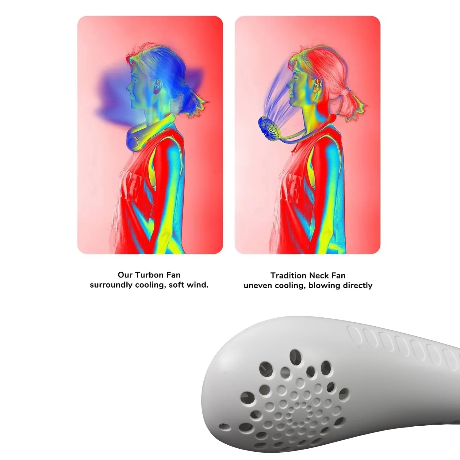 Portable USB Rechargeable Neck Fan – Wearable, 3 Speeds, Headphone Design - Image 7