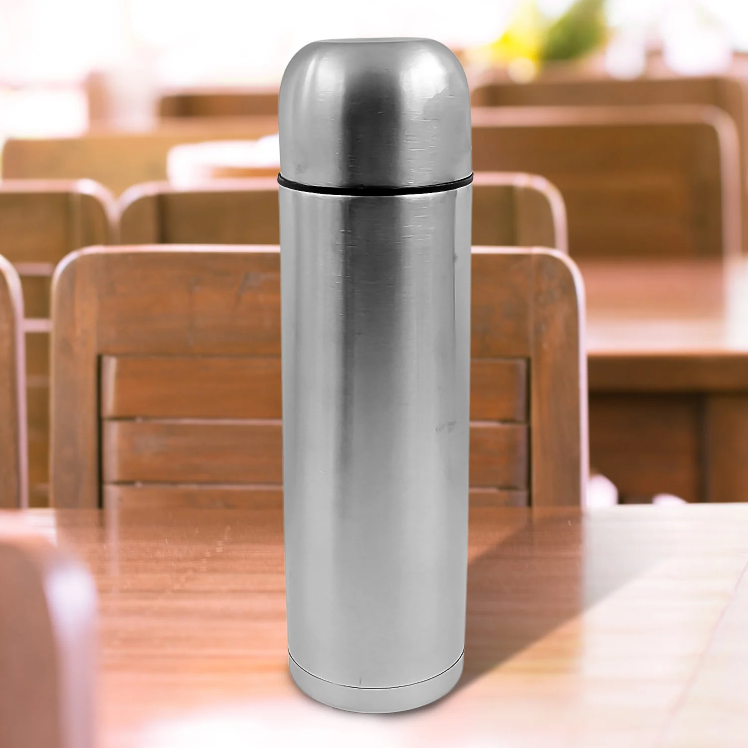 Vacuum Flask Without Cover, 18/8 Stainless Steel | Hot and Cold Water Bottle with Push-Down Lid | Double Walled Stainless Steel Bottle for Travel, Home, Office, School, Picnic (750 ML / Without Cover) - Image 6