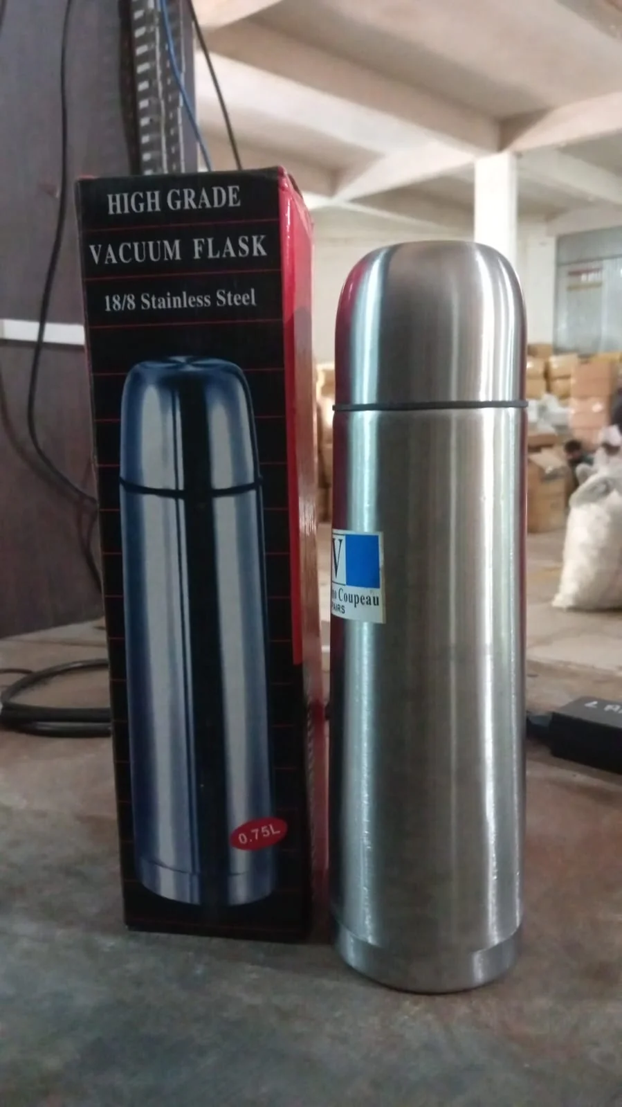 Vacuum Flask Without Cover, 18/8 Stainless Steel | Hot and Cold Water Bottle with Push-Down Lid | Double Walled Stainless Steel Bottle for Travel, Home, Office, School, Picnic (750 ML / Without Cover) - Image 9