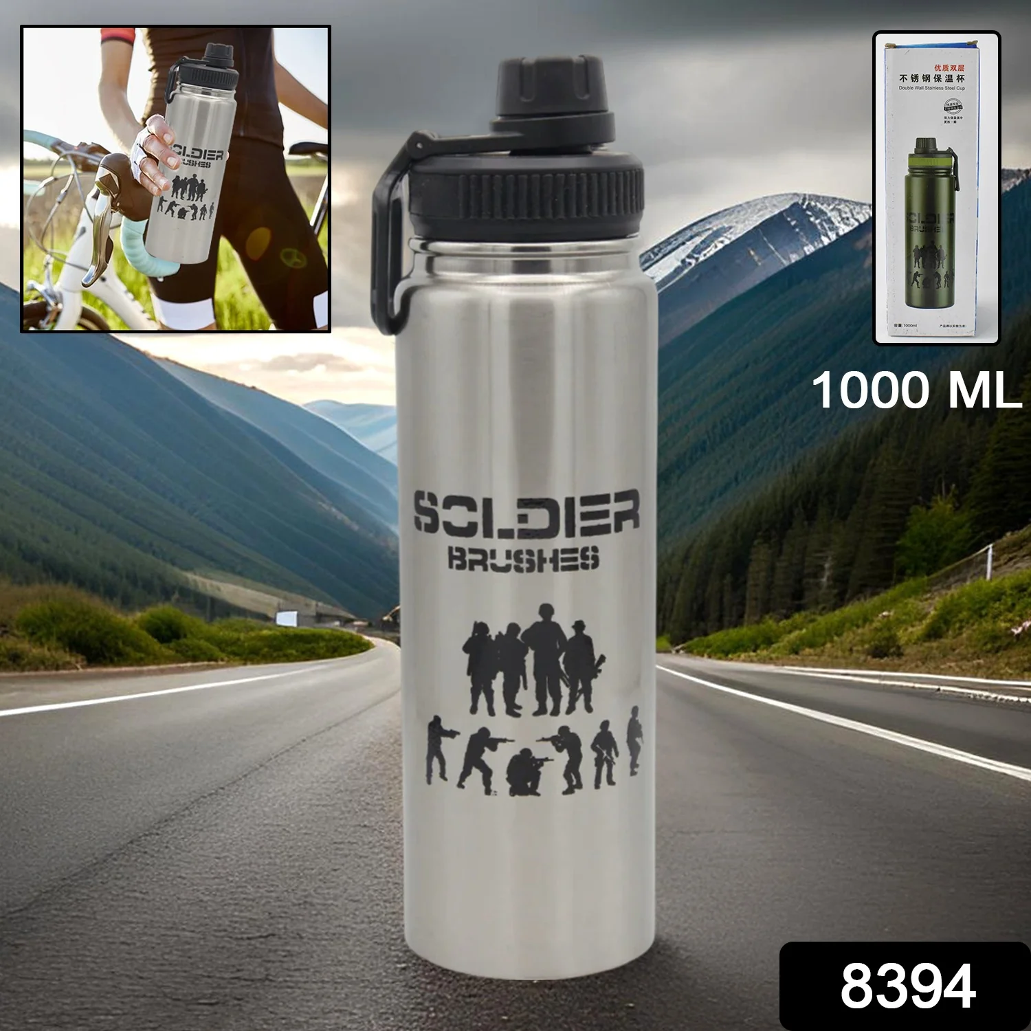 Vacuum Insulated Stainless Steel Bottle Stainless Steel (1000 ml / 1 Pc) - Image 2