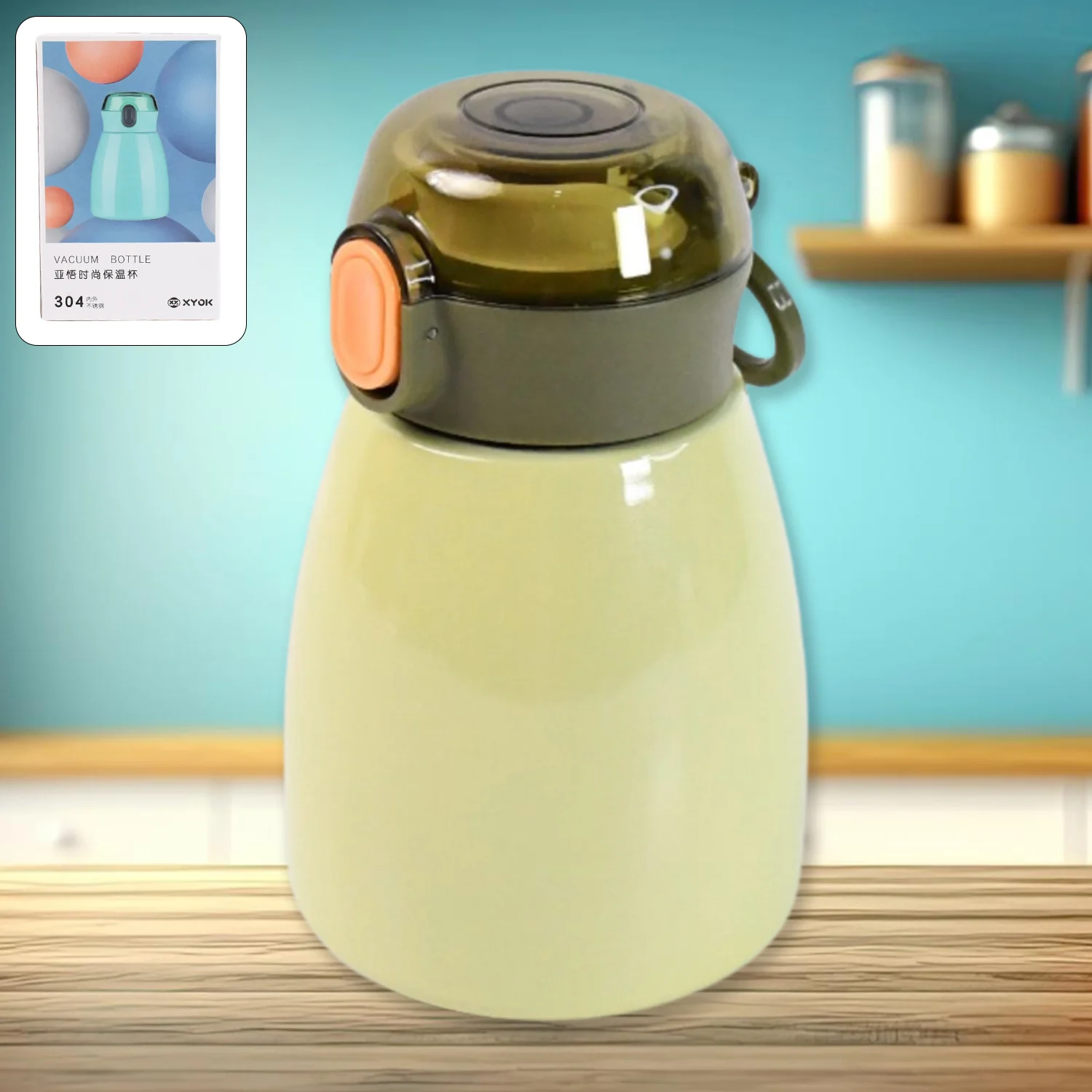 Vacuum Insulation Flask Bottle with Straw for Sports Adult Children (Approx 480ml) - Image 3