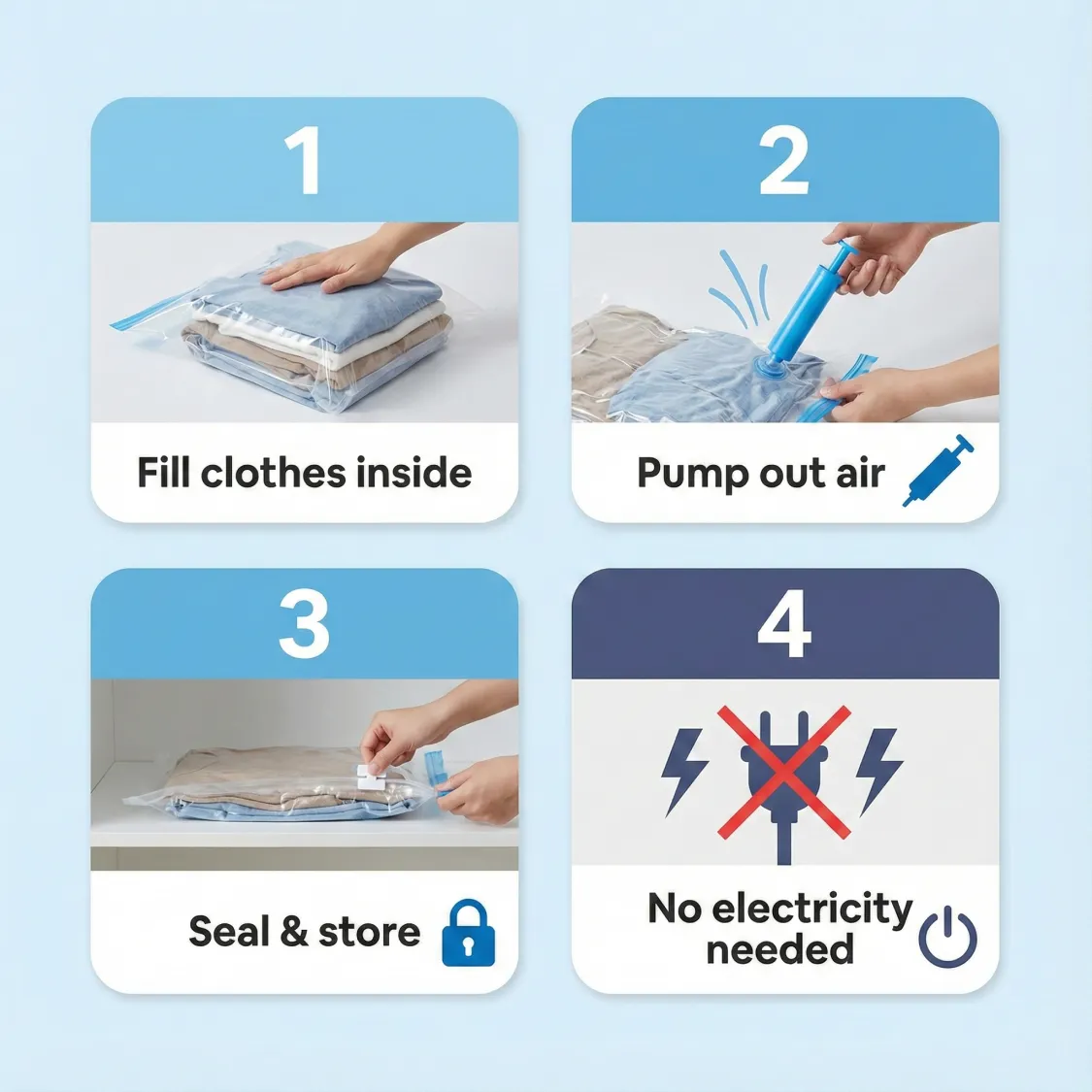 Vacuum Storage Bags, Compression Bags (5 Pcs Set) - Image 5