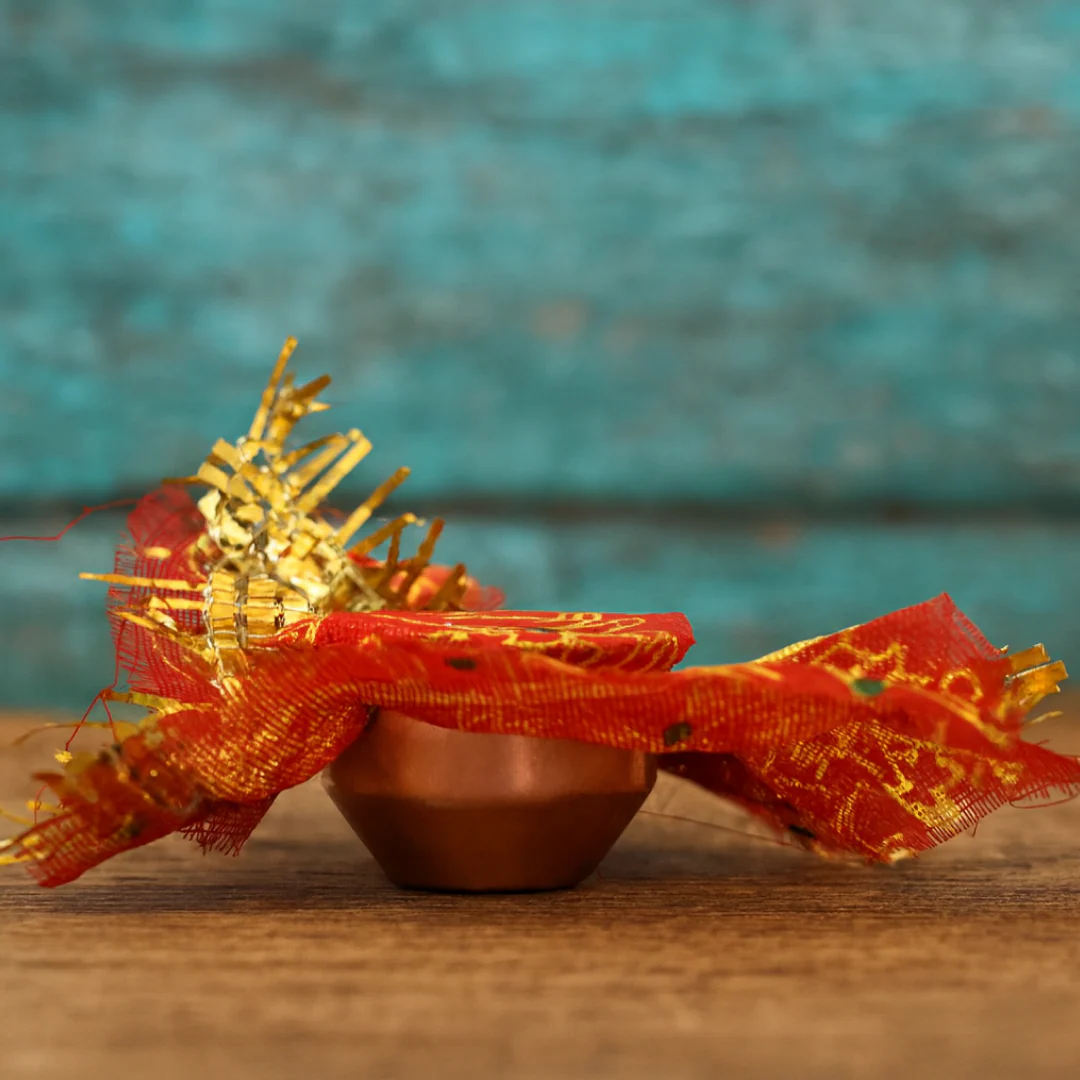 vastu Kalash Pooja Decorative Copper-Style Kalash - (1 set) - Image 2