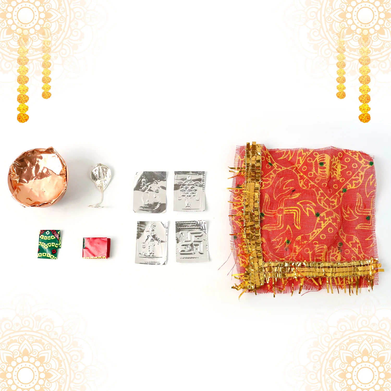 vastu Kalash Pooja Decorative Copper-Style Kalash - (1 set) - Image 4