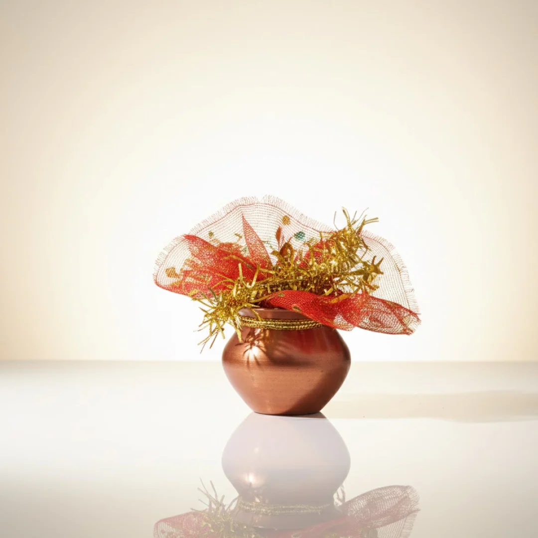 vastu Kalash Pooja Decorative Copper-Style Kalash - (1 set) - Image 7