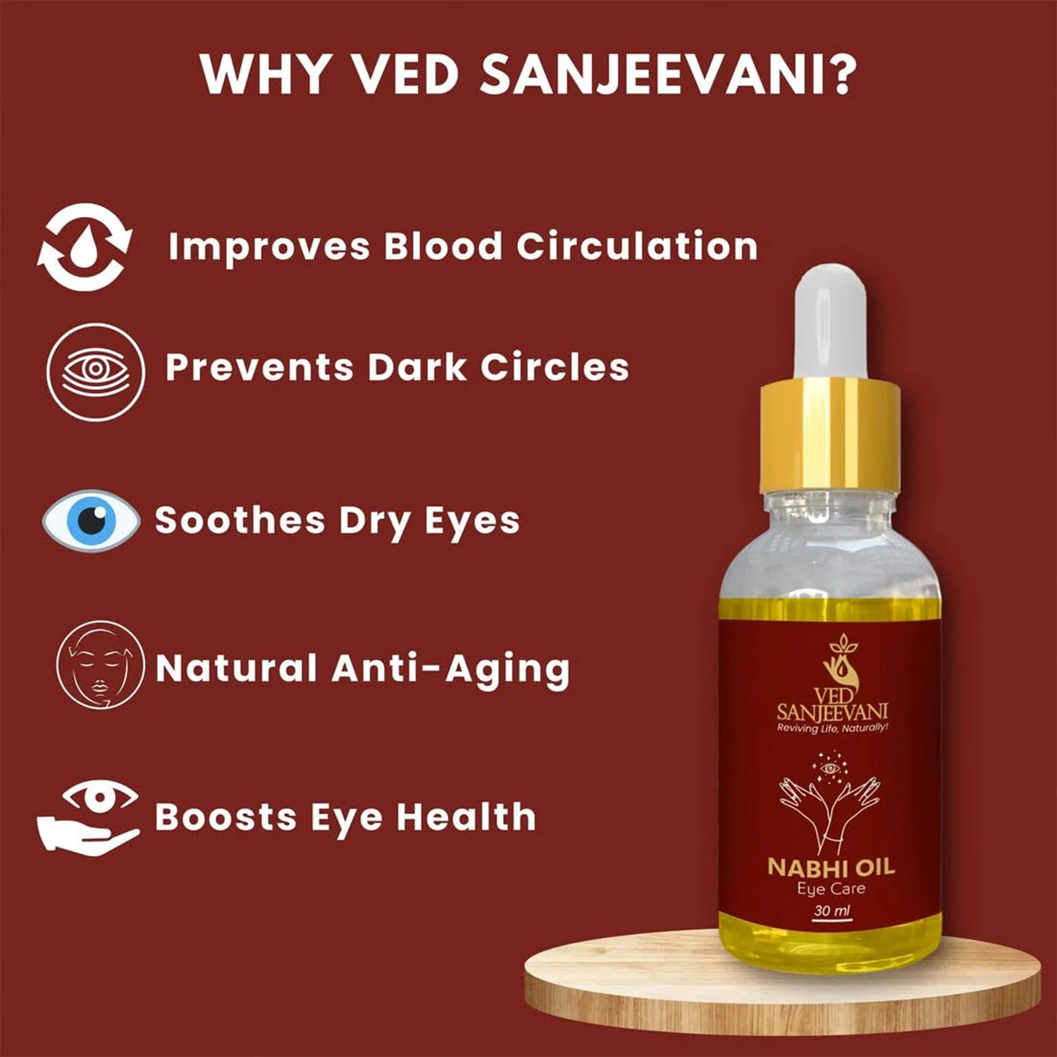 Ved Sanjeevani 100% Organic Ayurvedic Nabhi Oil for Eye Care (30ML / 1 Pc) - Image 4