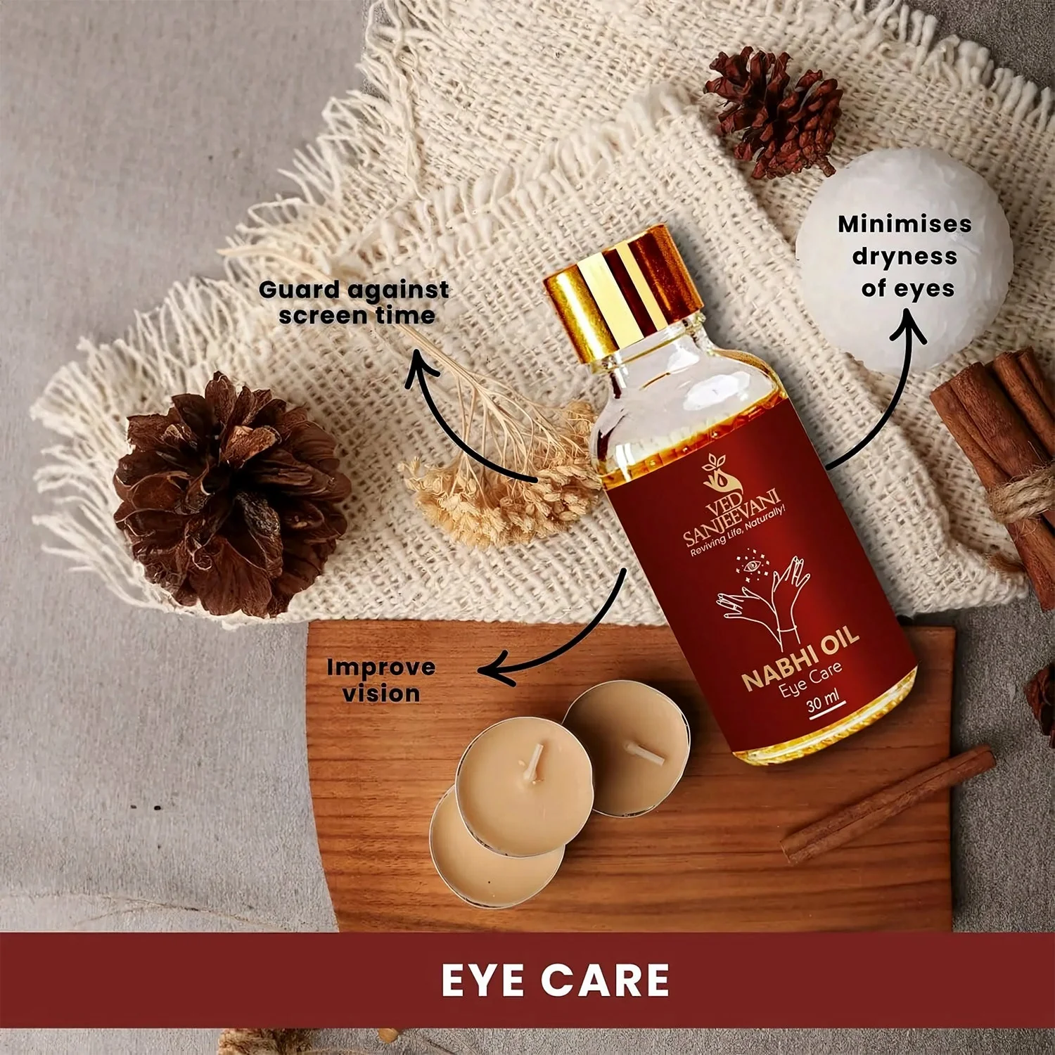 Ved Sanjeevani 100% Organic Ayurvedic Nabhi Oil for Eye Care (30ML / 1 Pc) - Image 6