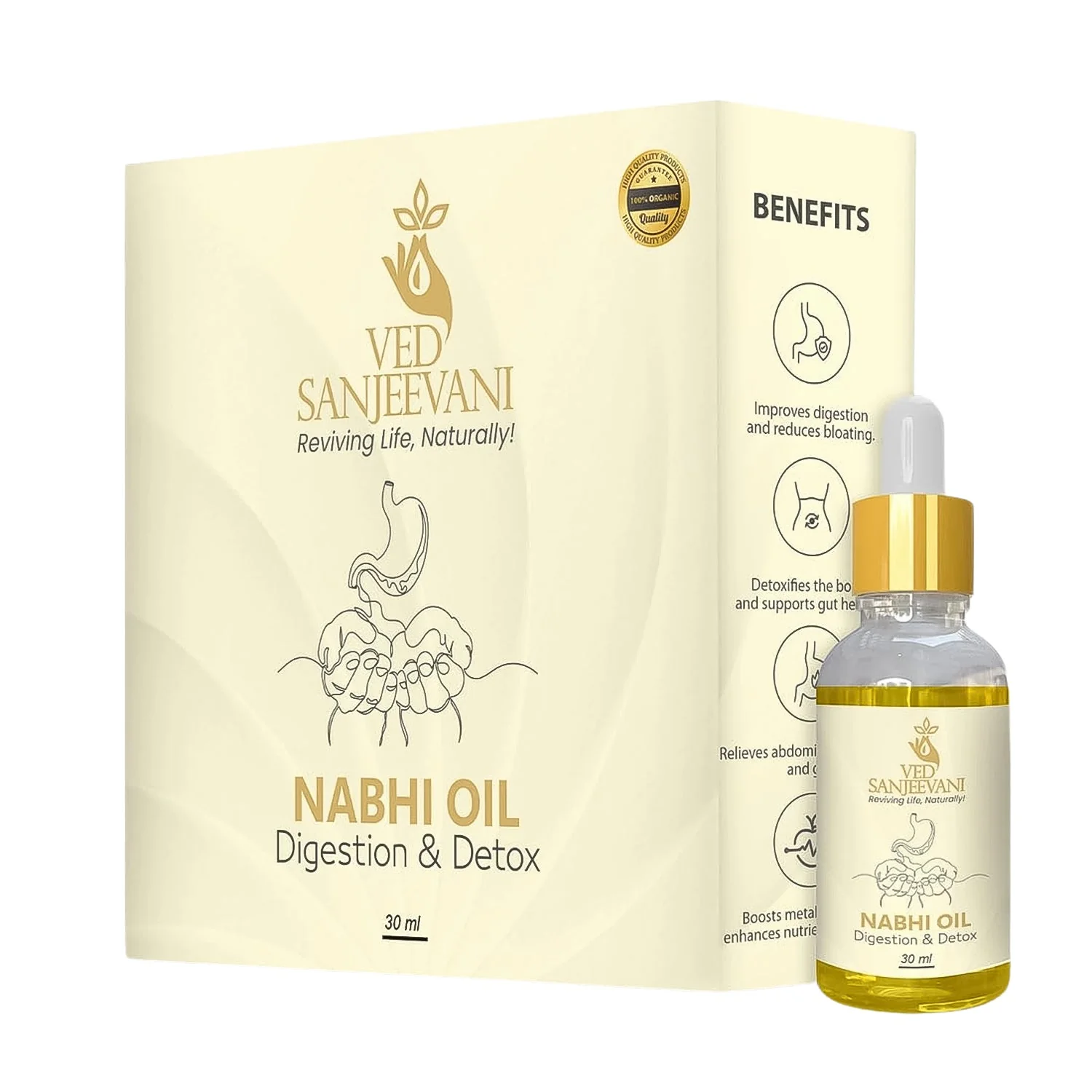 Ved Sanjeevani 30ML Ayurvedic Nabhi Oil for Digestion & Detox (30ML / 1 Pc) - Image 5