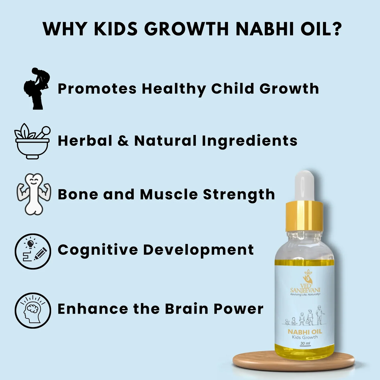 Ved Sanjeevani Nabhi Oil for Kids Growth (30ML / 1 Pc) - Image 4