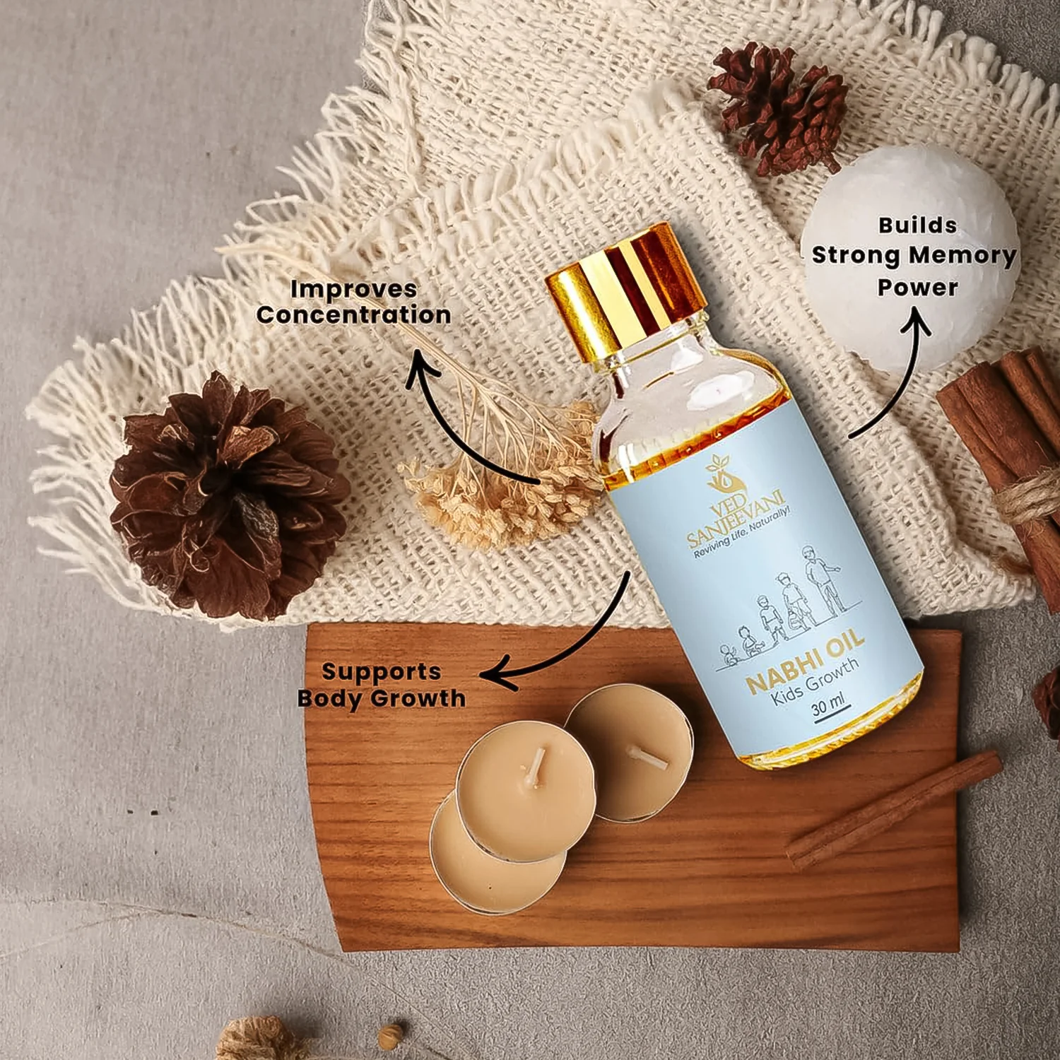 Ved Sanjeevani Nabhi Oil for Kids Growth (30ML / 1 Pc) - Image 6