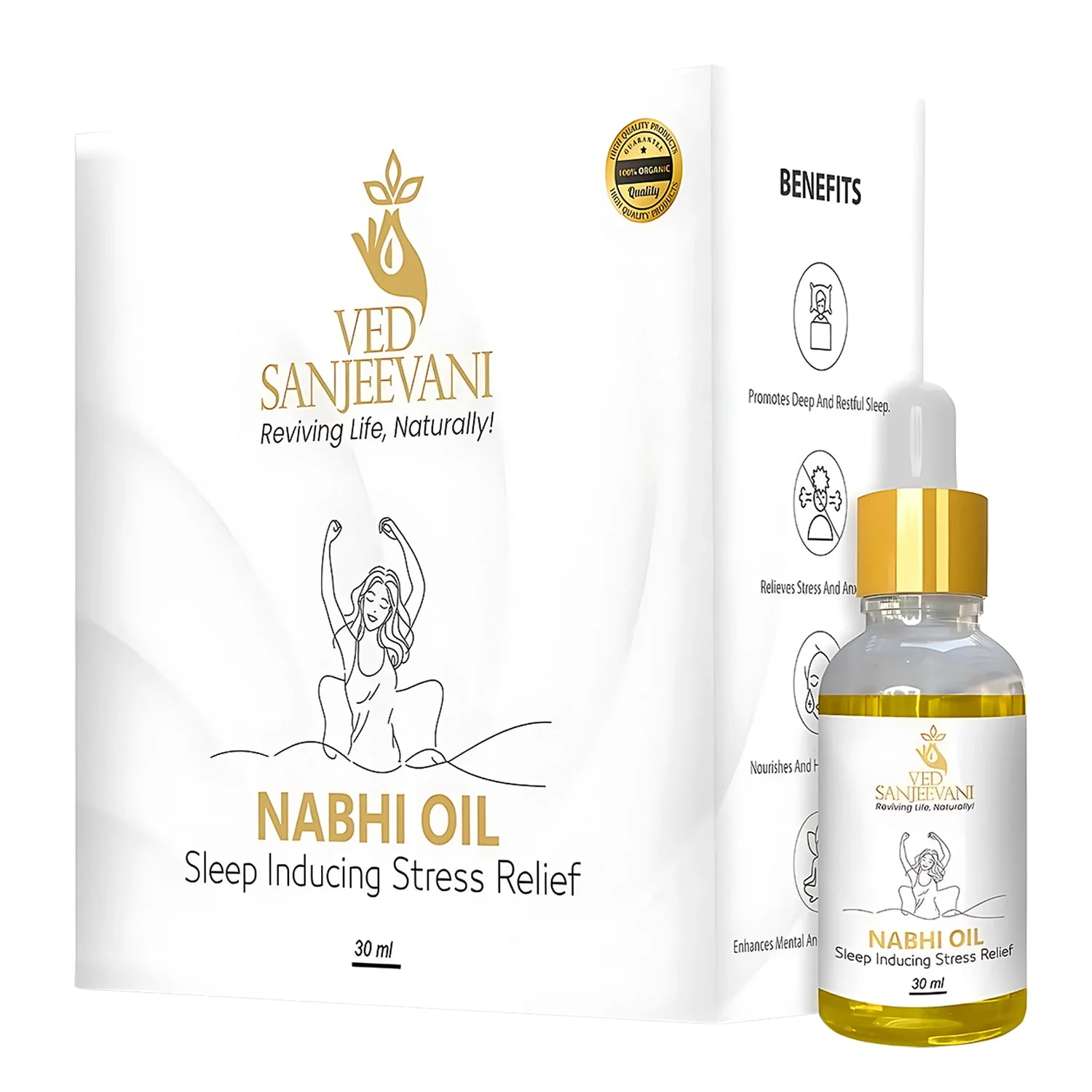 Ved Sanjeevani Nabhi Oil Sleep Inducing Stress Relief (30ML / 1 Pc) - Image 5