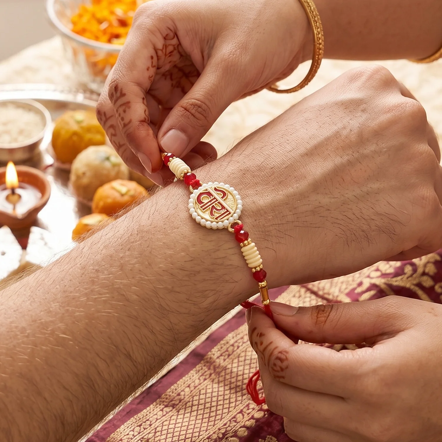 Veera (Brother) Devnagari Designer Rakhi - Image 2