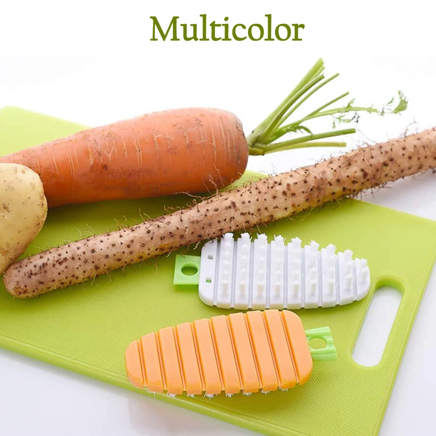 Carrot-Shaped Non-Toxic Vegetable Scrubbing Brush for Fruits & Veggies - Image 6