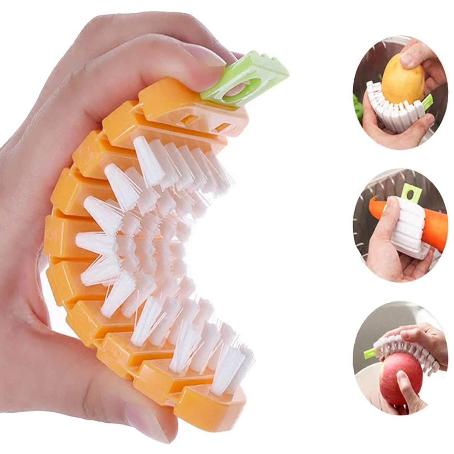 Carrot-Shaped Non-Toxic Vegetable Scrubbing Brush for Fruits & Veggies - Image 8