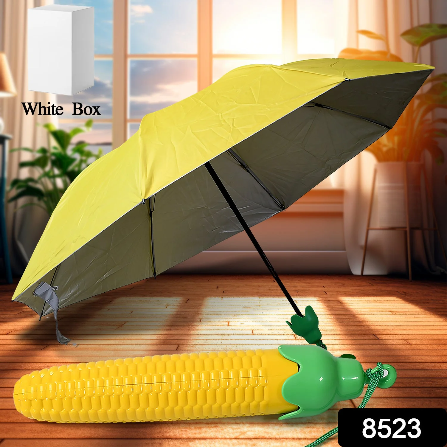 Vegetable shaped Folding Umbrella, Plastic Case Creative Fashion Folding Mini Sun Shade Rain Umbrella, Unique Umbrella, Sun & UV Protection, Cute Design (1 Pc) - Image 2