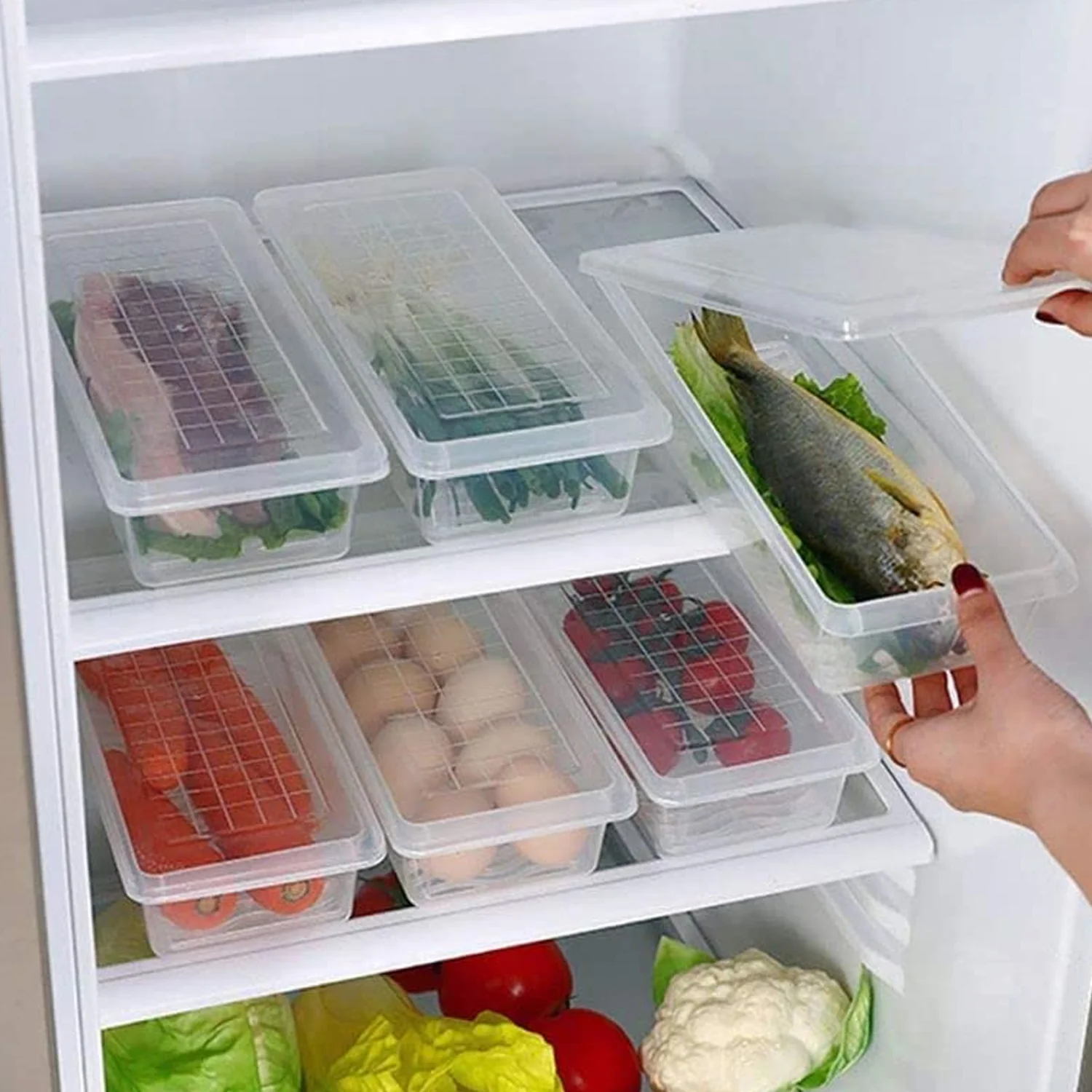 Vegetables & Fruits Freezer Storage Container (PACK OF 6PC 1500ML) - Image 7