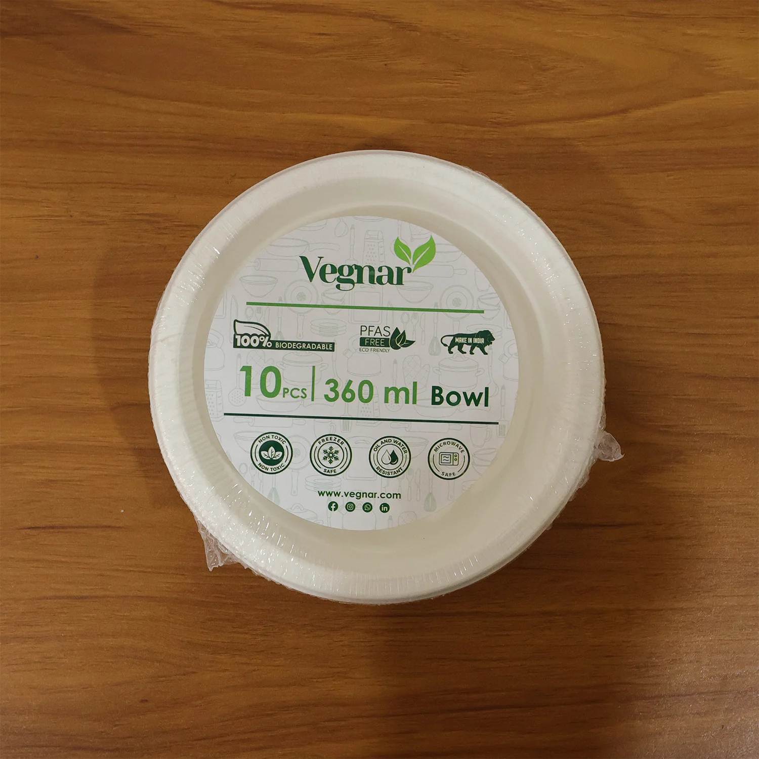 Vegnar Disposable Food Serving Bowl Set of 10 Pieces 360 ML Capacity - Image 8
