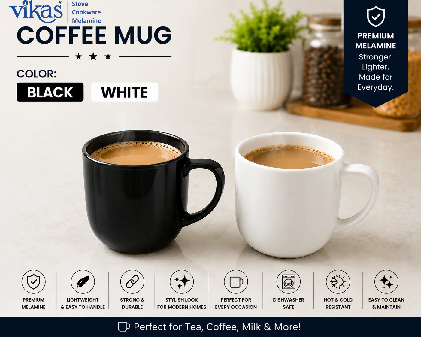 VIKAS COFFE MUG SET OF 6 PIECES WHITE - Image 3