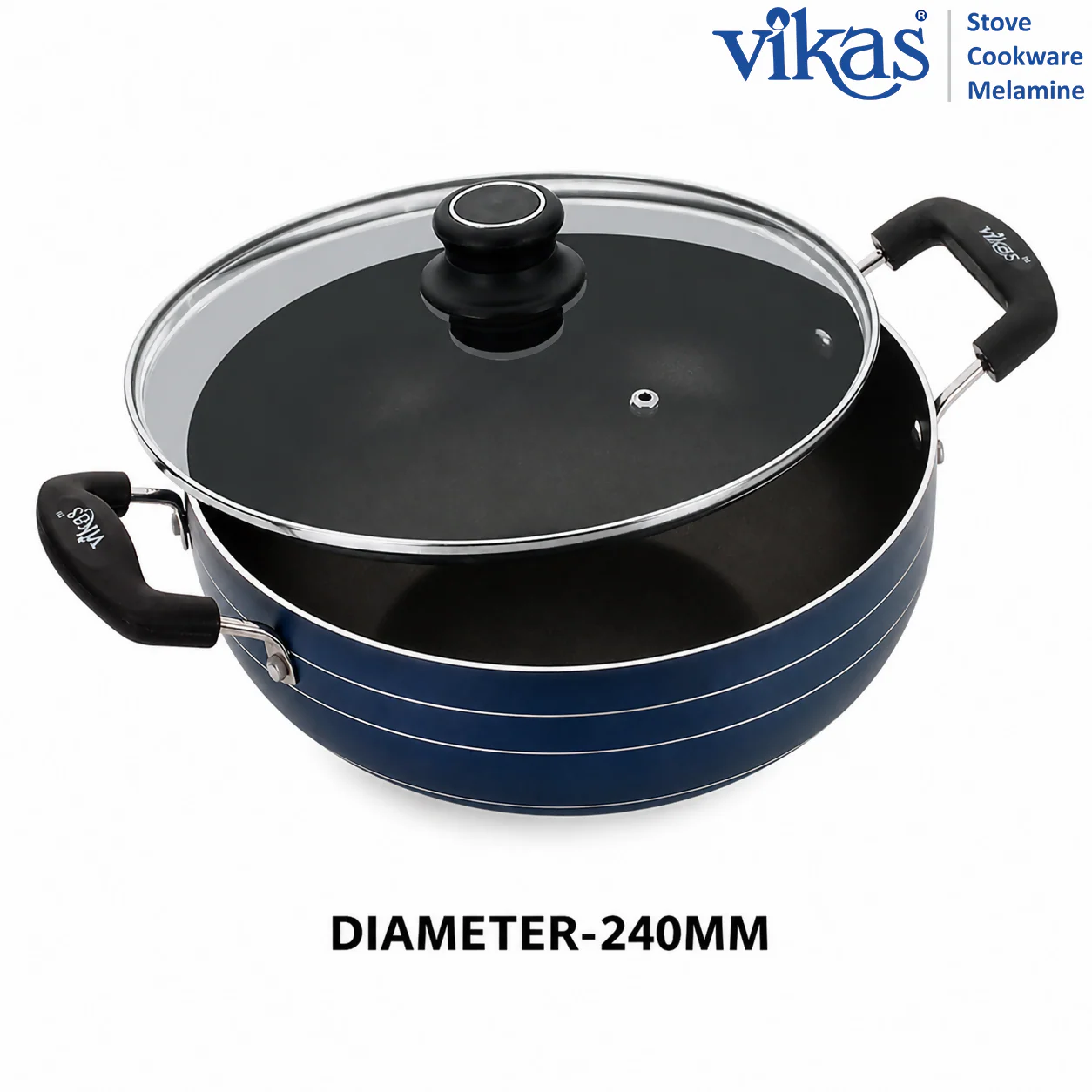 Vikas Deep Kadai with Glass Lid And Versatile Cooking Partner for Curries, Stir Fry, Biryani & More - Image 2