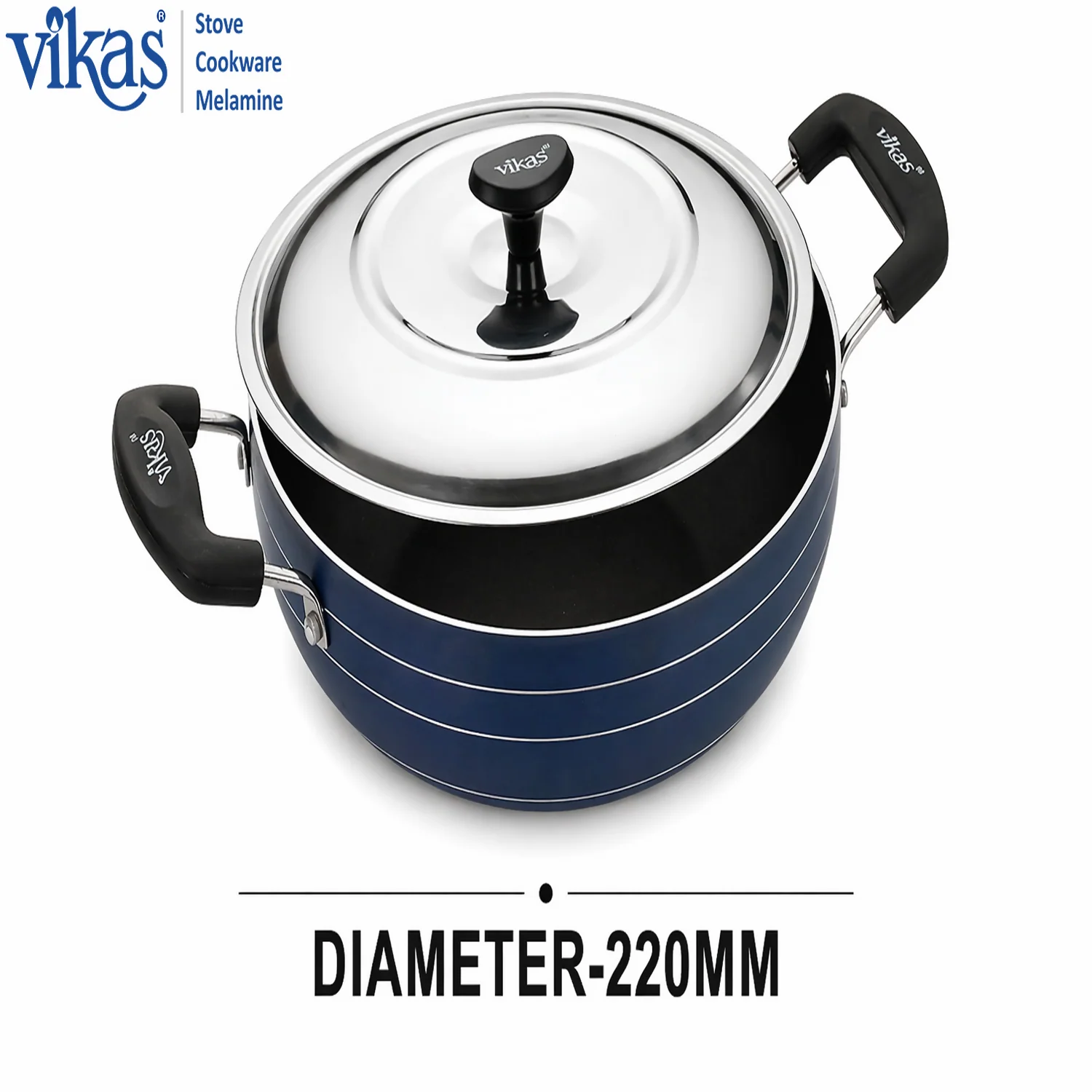 Vikas Deep Kadai with Steel Lid Thick Non Stick Greblon Coating Cookware - Image 4