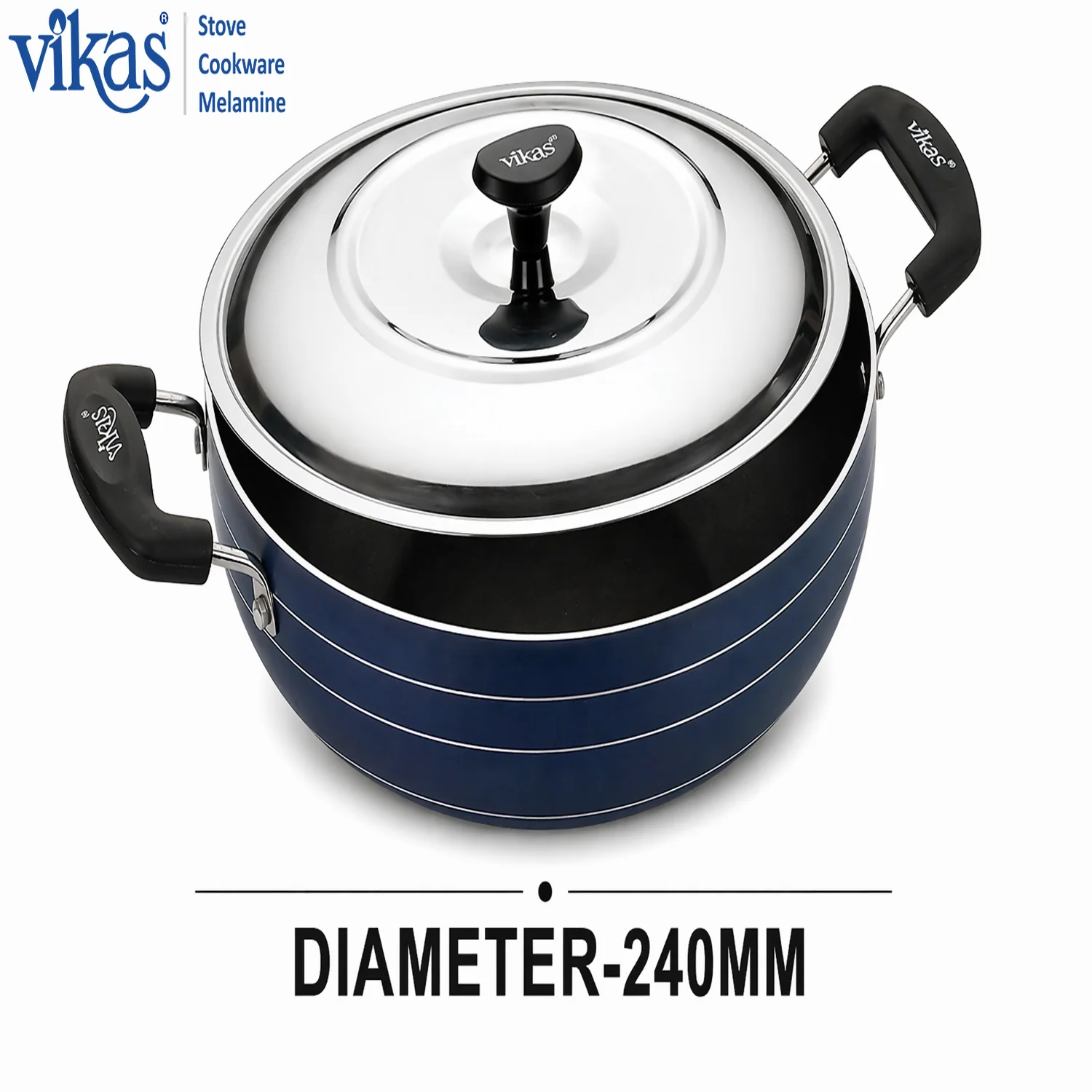 Vikas Deep Kadai with Steel Lid Thick Non Stick Greblon Coating Cookware - Image 5