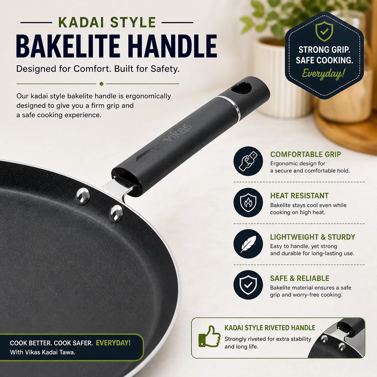 Vikas Dosa Tawa for Perfect Crispy Dosas, Parathas, and More Ideal for Healthy Cooking - Image 6