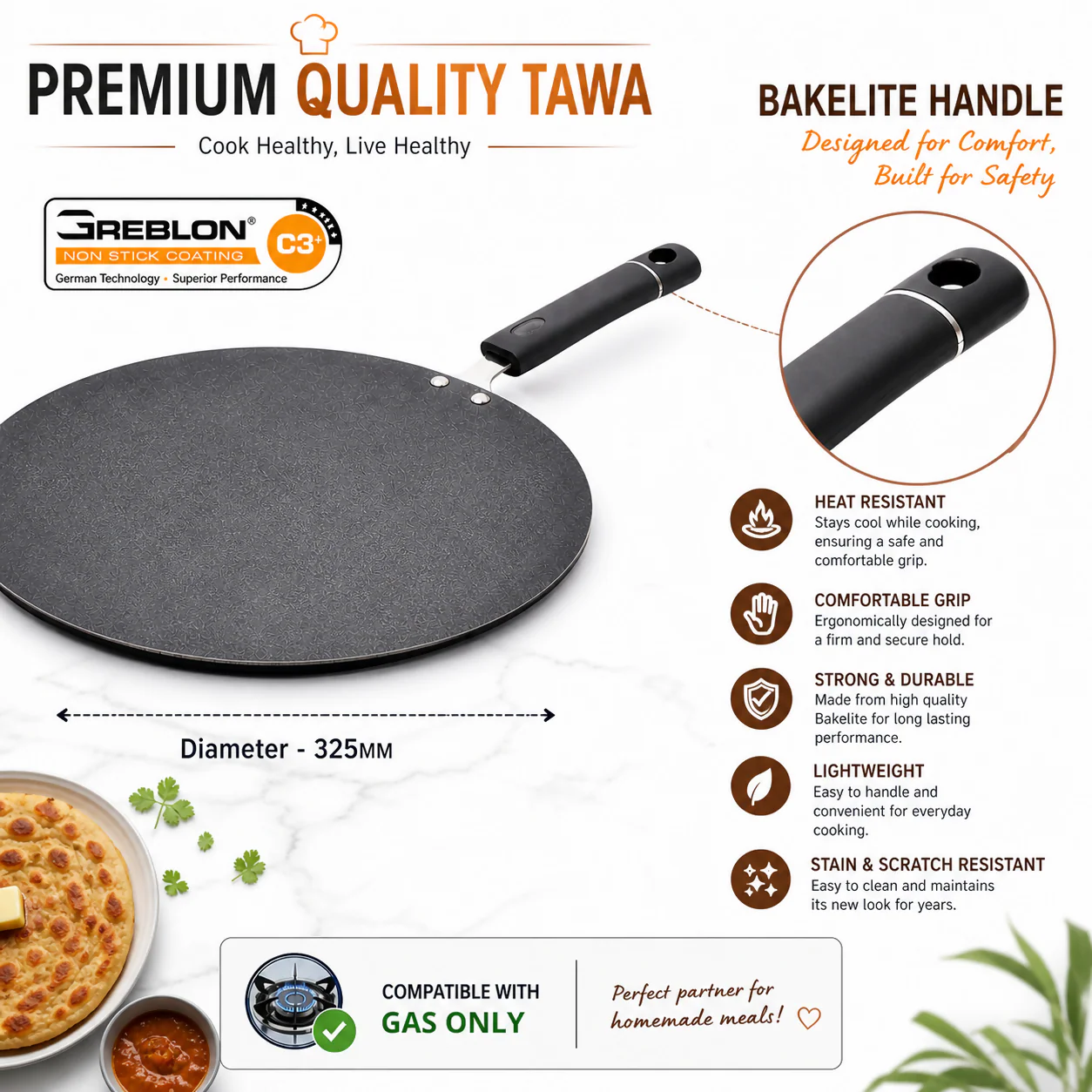 Vikas Flat Griddle 5MM Thick for Even Cooking & Versatile Use - Image 2
