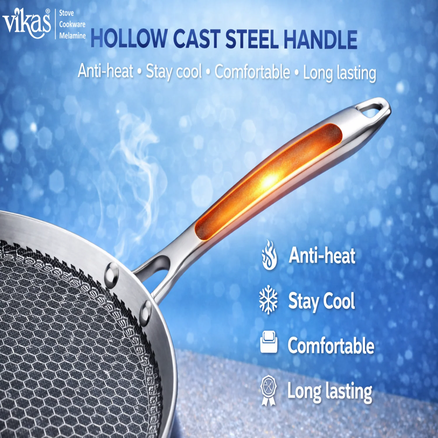 Vikas Honeycomb Dosa Tawa Triply Cookware with Aluminum Core for Even Heating - Image 3