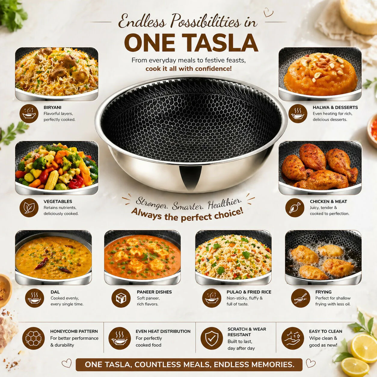 VIKAS Honeycomb Tasla with - Premium Cookware for Every Kitchen - Image 8