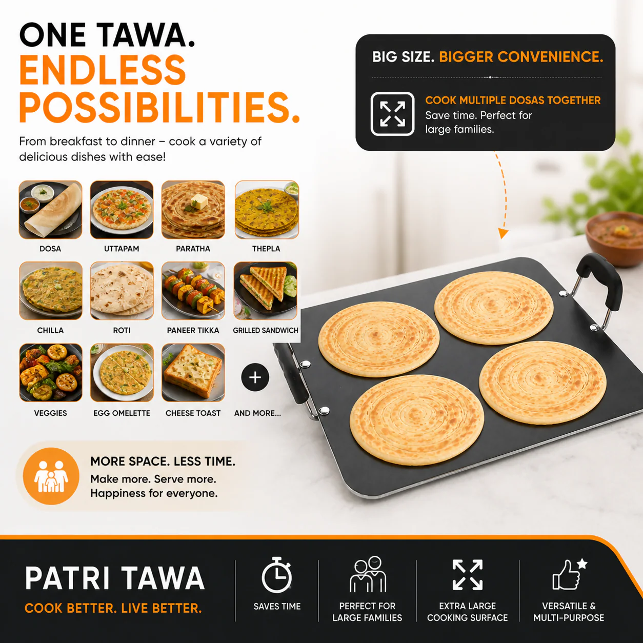 Vikas Patri Tawa Perfect for Cooking Roti, Paratha, Dosa & More (5Mm Thick) - Image 4