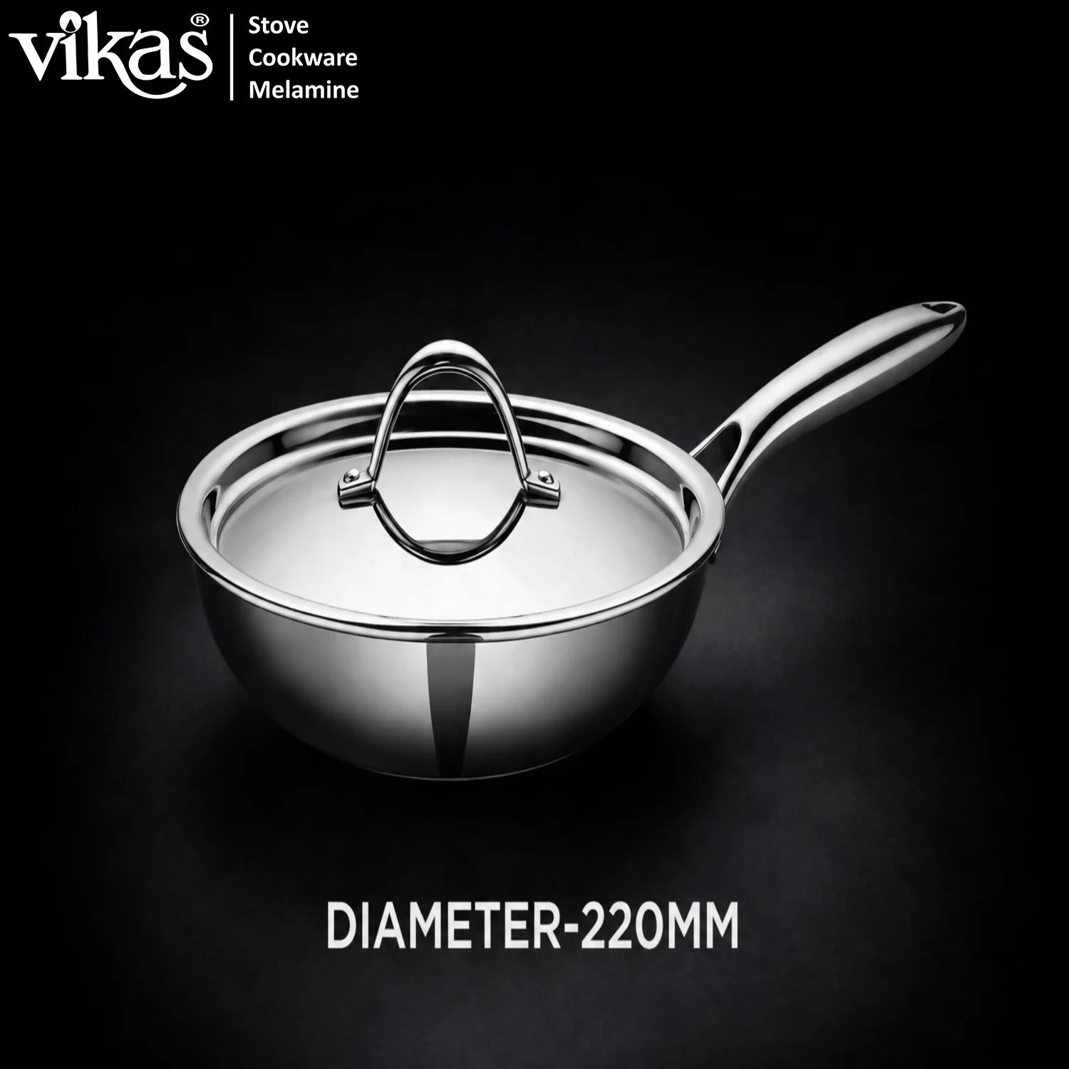Vikas Triply Frypan with Lid Heavy Duty Cooking Frypan - Image 2